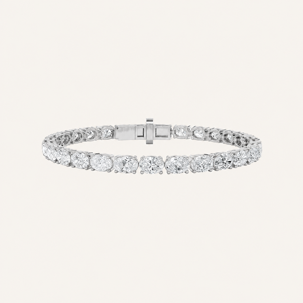 7CT Oval Cut Lab Grown Diamond Tennis Bracelet