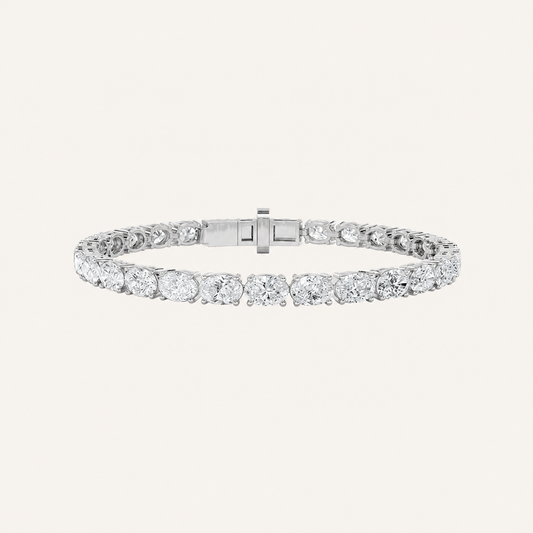 7CT Oval Cut Lab Grown Diamond Tennis Bracelet