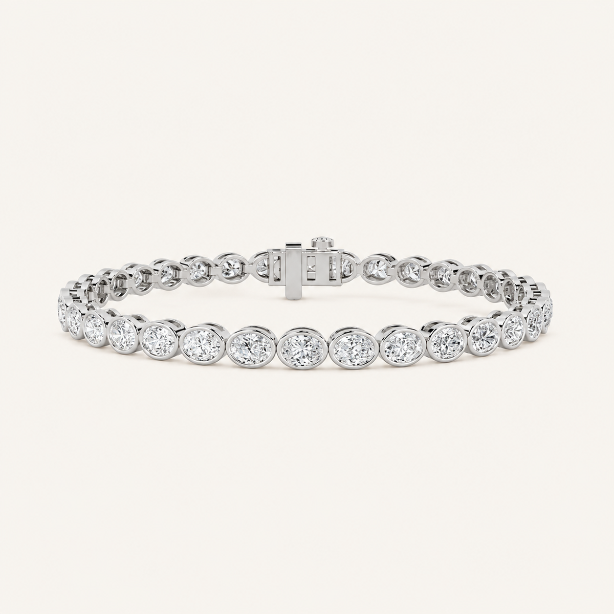 5CT Oval Cut Lab Grown Diamond Tennis Bracelet
