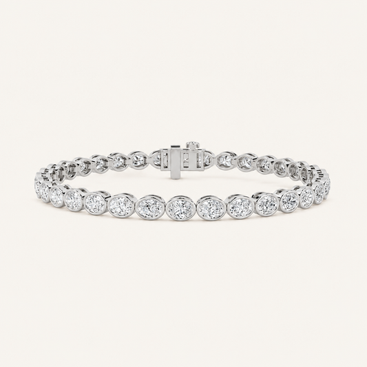 5CT Oval Cut Lab Grown Diamond Tennis Bracelet