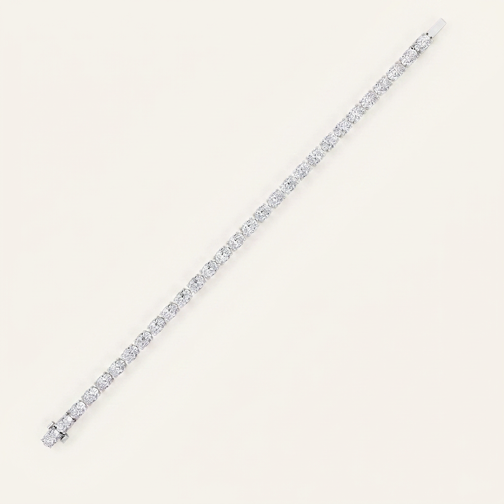 8CT Oval Cut Lab Grown Diamond Tennis Bracelet