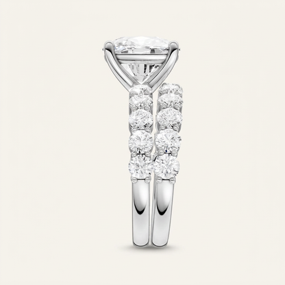 6.00CT Cushion Cut Lab Grown Diamond Bridal Set