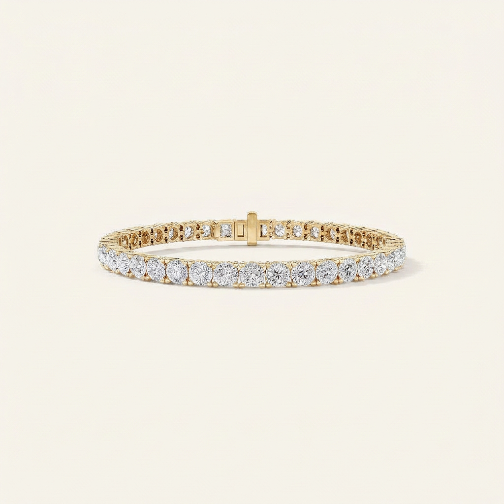 14CT Round Cut Lab Grown Diamond Tennis Bracelet
