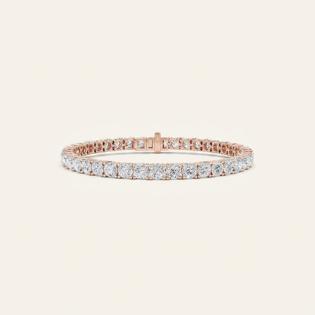10CT Round Cut Lab Grown Diamond Tennis Bracelet
