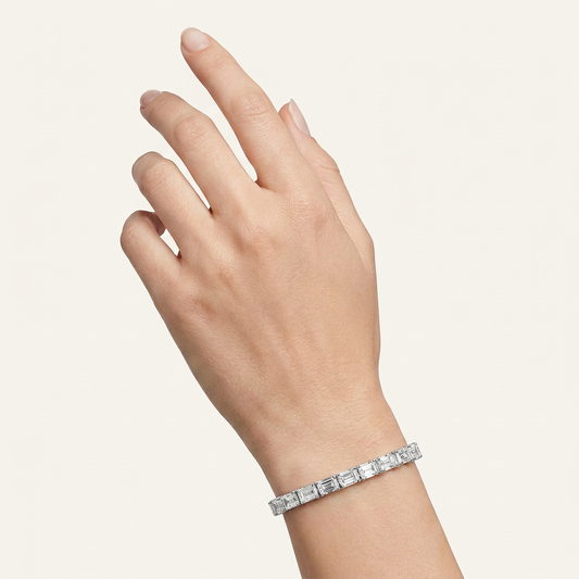 12CT Radiant Cut Lab Grown Diamond East West Tennis Bracelet