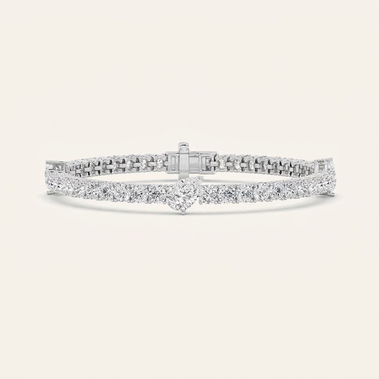 10CT Pear Cut Lab Grown Diamond East West Station Tennis Bracelet