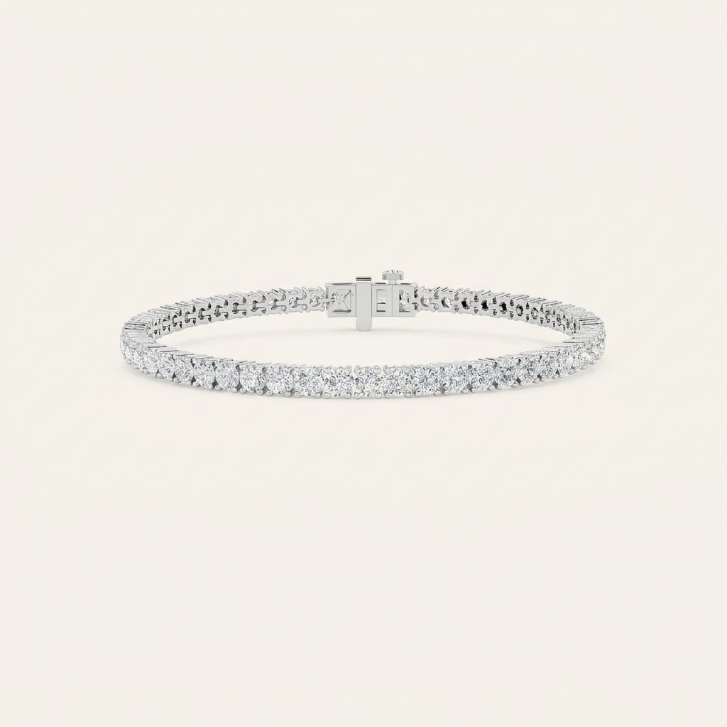 5CT Round Cut Lab Grown Diamond Tennis Bracelet