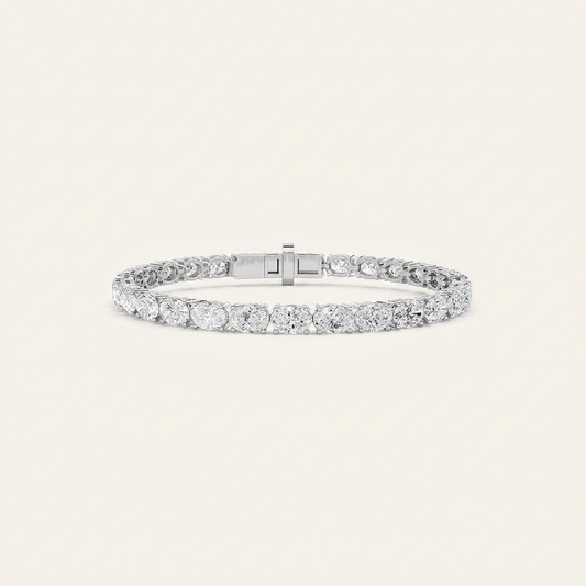 8CT Oval Cut Lab Grown Diamond Tennis Bracelet