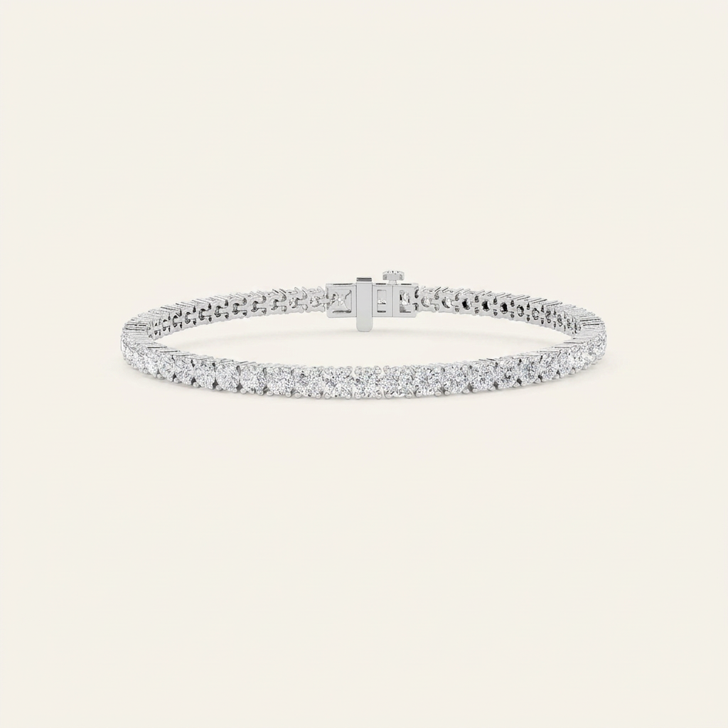 5CT Round Cut Lab Grown Diamond Tennis Bracelet