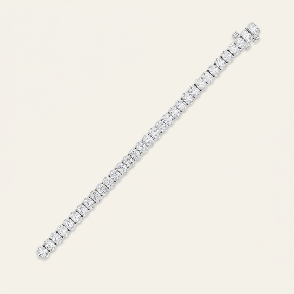 16.5CT Oval Cut Lab Grown Diamond Tennis Bracelet