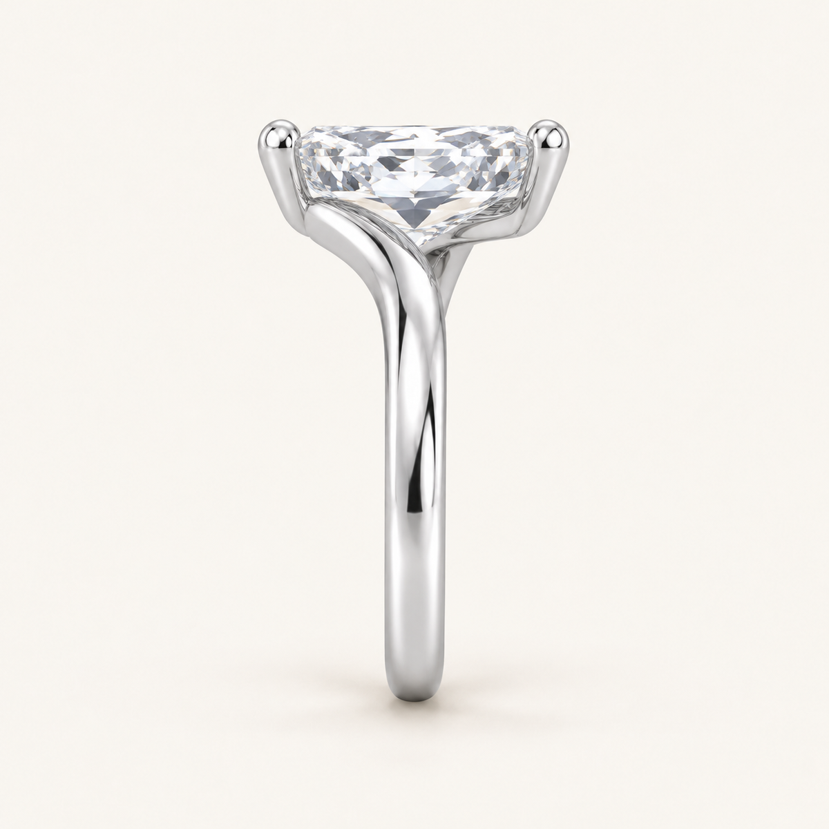 1CT Radiant Cut Lab Grown Diamond Solitaire Ring