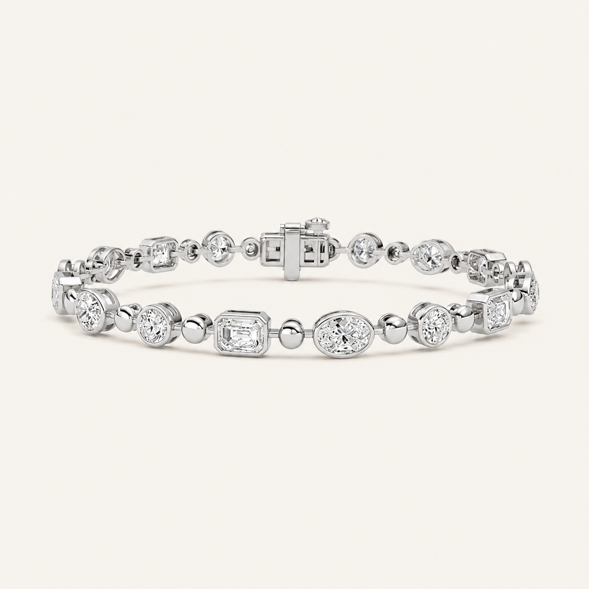 5CT Emerald And Oval Cut Lab Grown Diamond Statement Bracelet