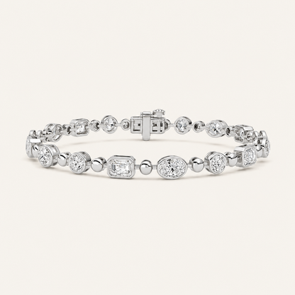 5CT Emerald And Oval Cut Lab Grown Diamond Statement Bracelet