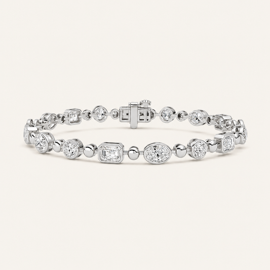 5CT Emerald And Oval Cut Lab Grown Diamond Statement Bracelet