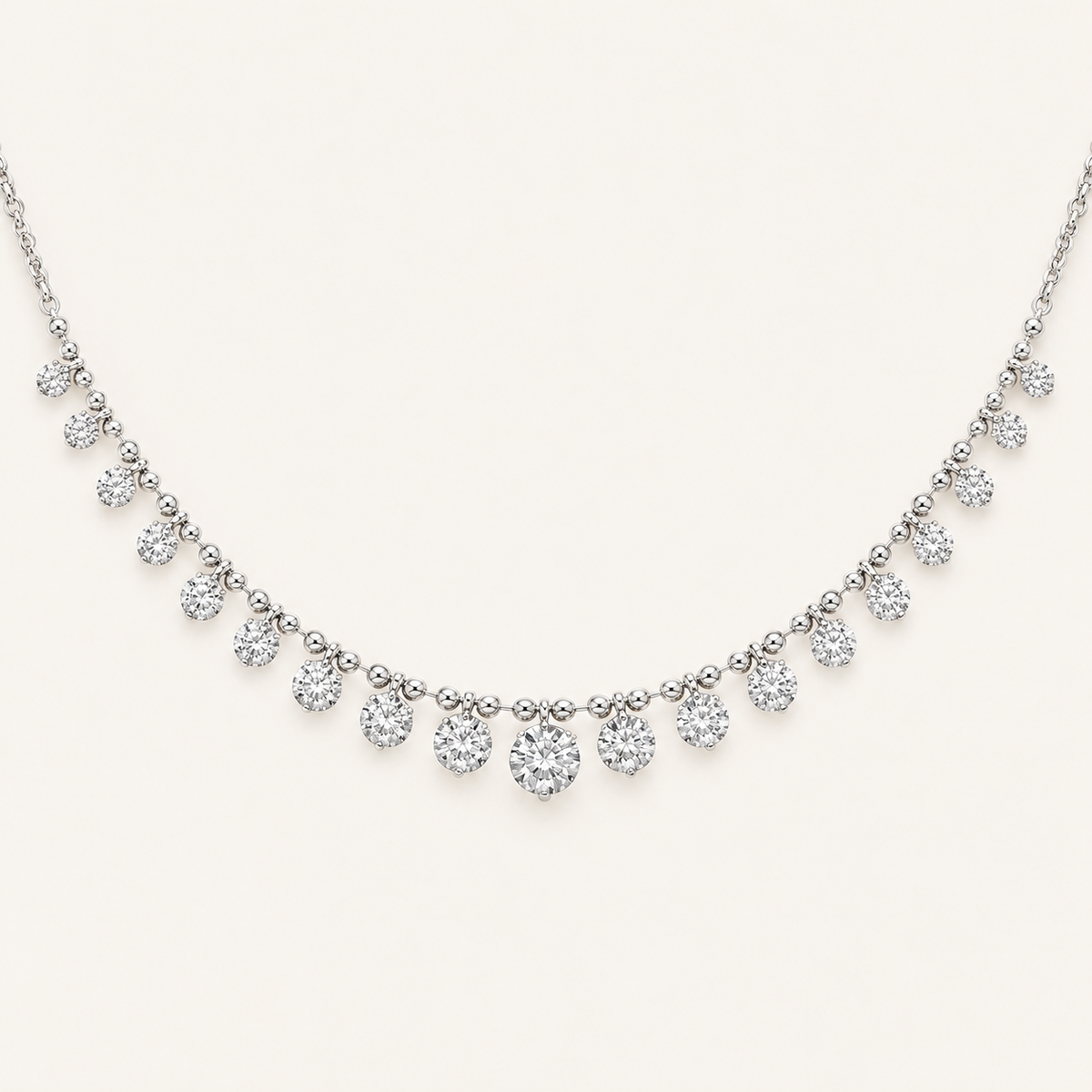 7CT Round Cut Lab Grown Diamond Tennis Necklace