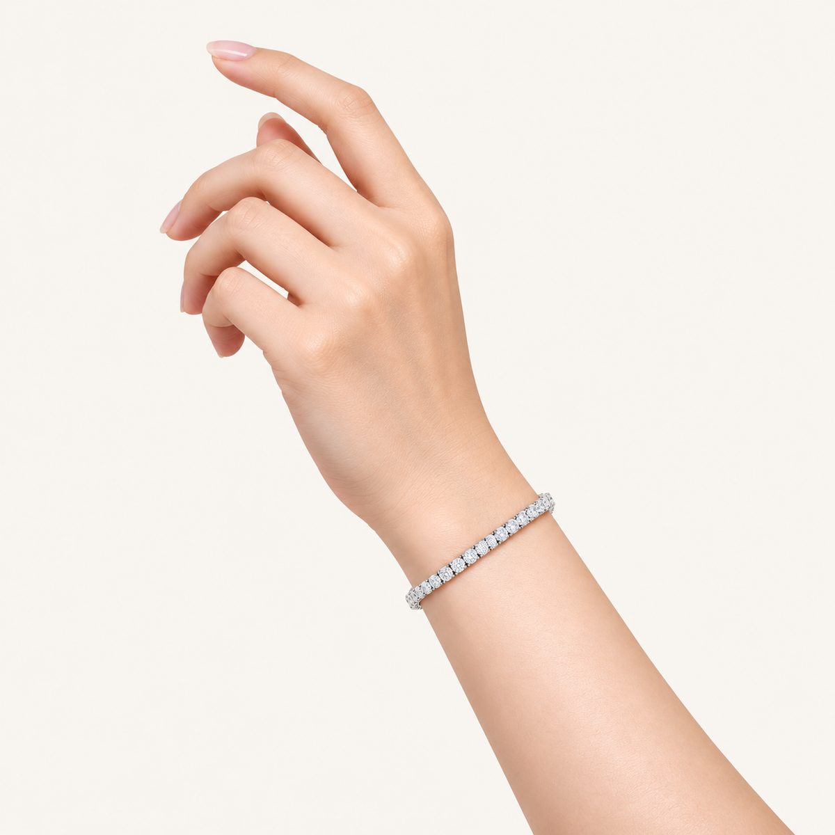 3CT Round Cut Lab Grown Diamond Four Prong Tennis Bracelet