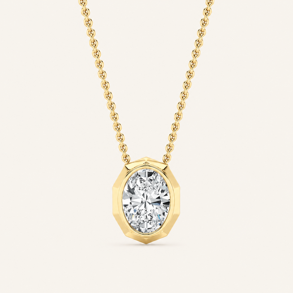 2CT Oval Cut Lab Grown Diamond Pendant Necklace