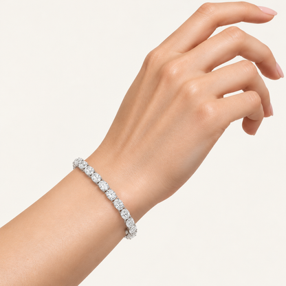 7CT Oval Cut Lab Grown Diamond Tennis Bracelet