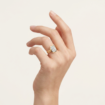3CT Elongated Cushion Cut Lab Grown Diamond Solitaire Ring