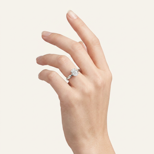 2CT Oval Cut Lab Grown Diamond Solitaire Ring