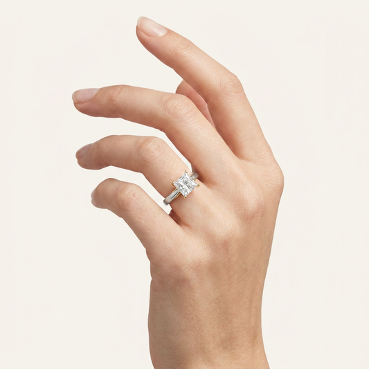 1CT Princess Cut Lab Grown Diamond Solitaire Ring