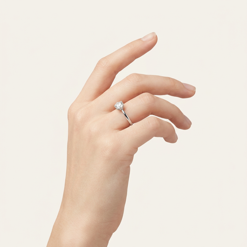 0.75CT Round Cut Lab Grown Diamond Solitaire Ring