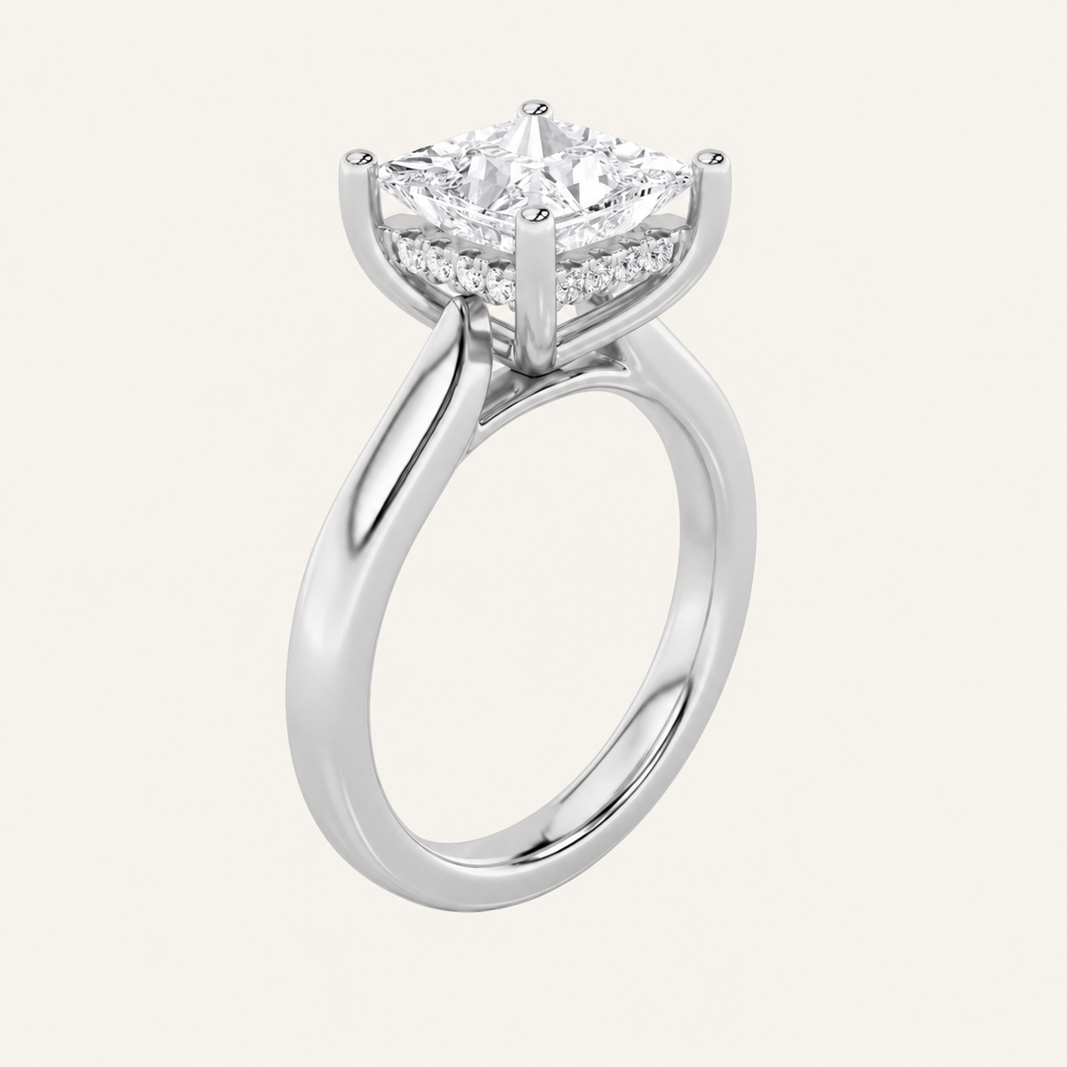 2CT Princess Cut Lab Grown Diamond Solitaire Ring