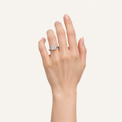 2CT Princess Cut Lab Grown Diamond Solitaire Ring