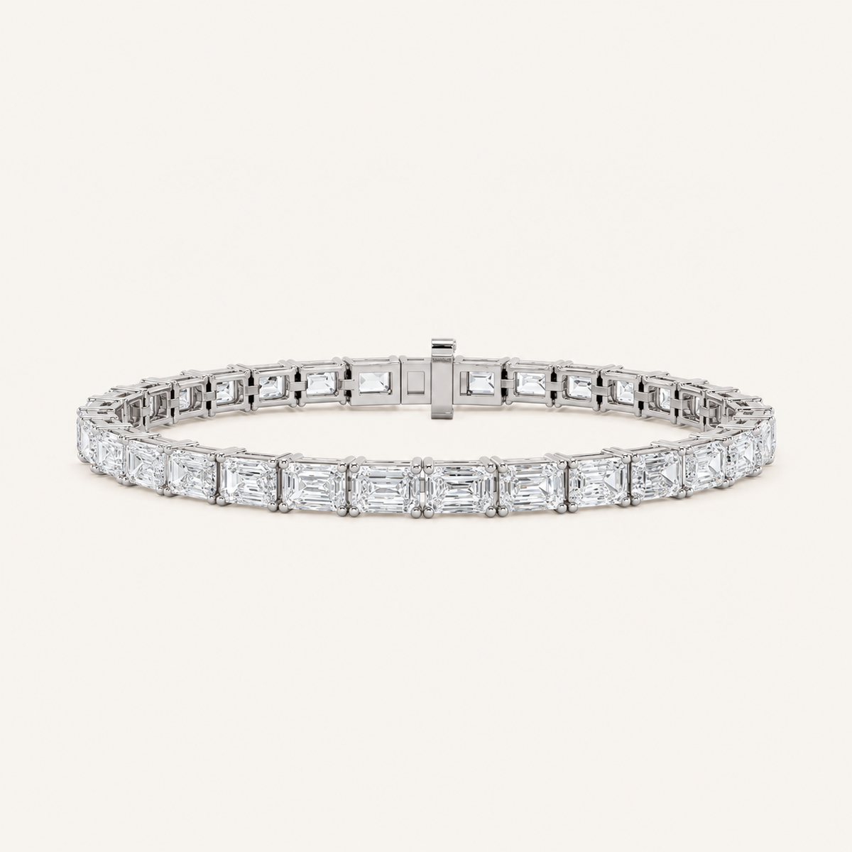 1.5CT Emerald Cut Lab Grown Diamond Tennis Bracelet