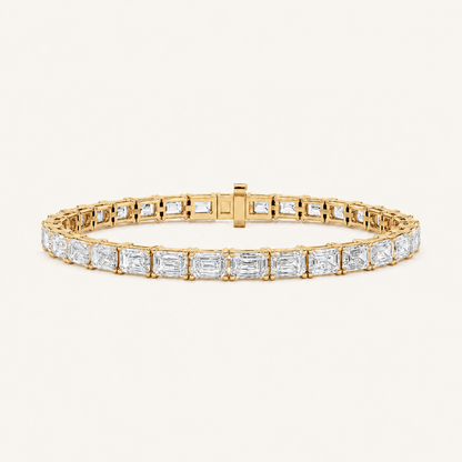 5CT Emerald Cut lab grown Diamond Tennis Bracelet