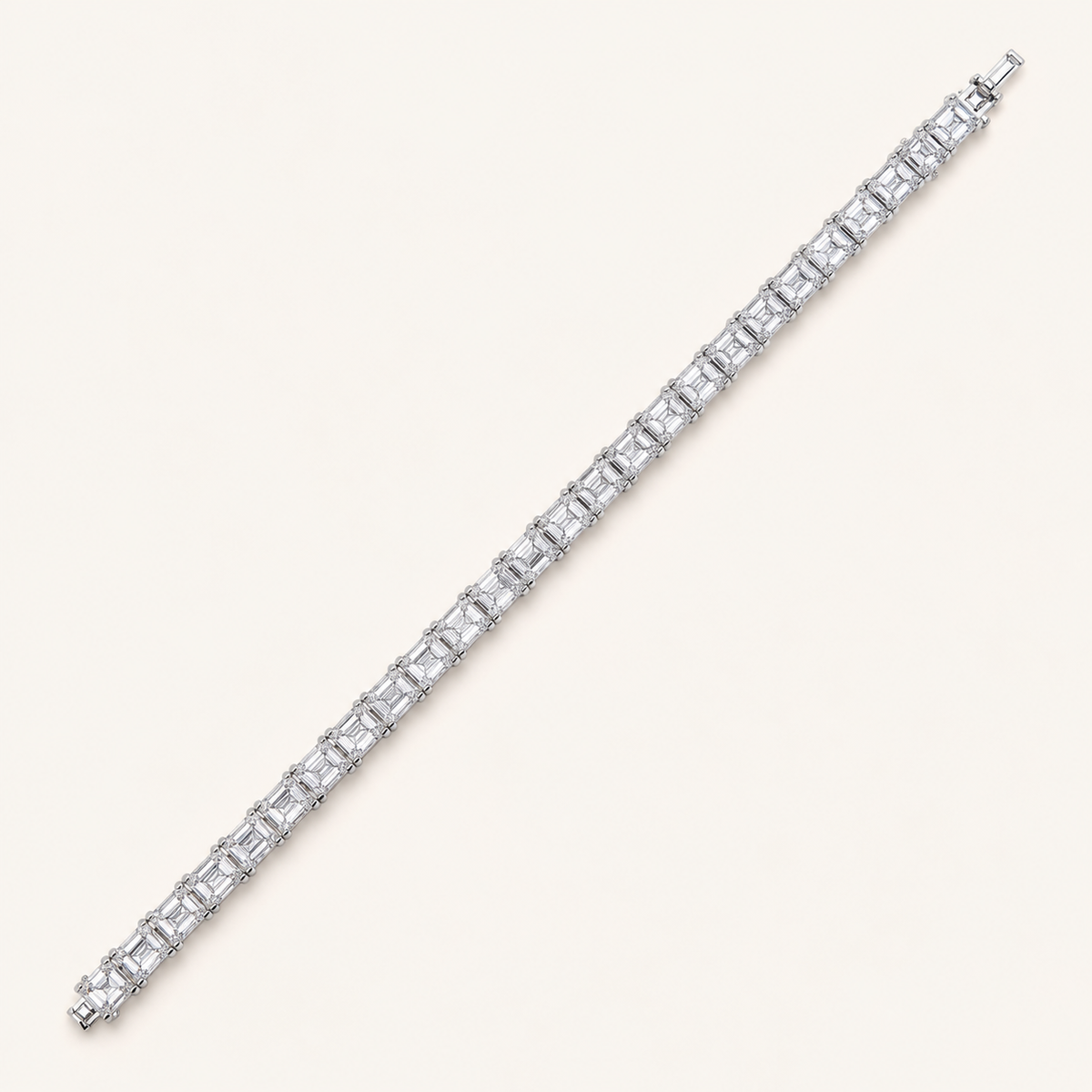 1.5CT Emerald Cut Lab Grown Diamond Tennis Bracelet
