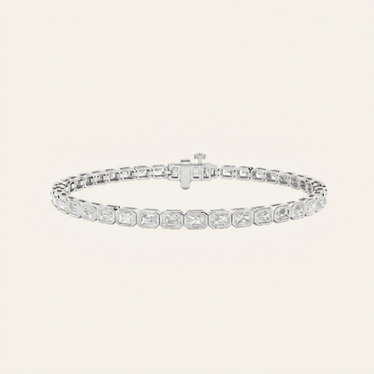 5CT Radiant Cut Lab Grown Diamond East West Bezel Set Tennis Bracelet