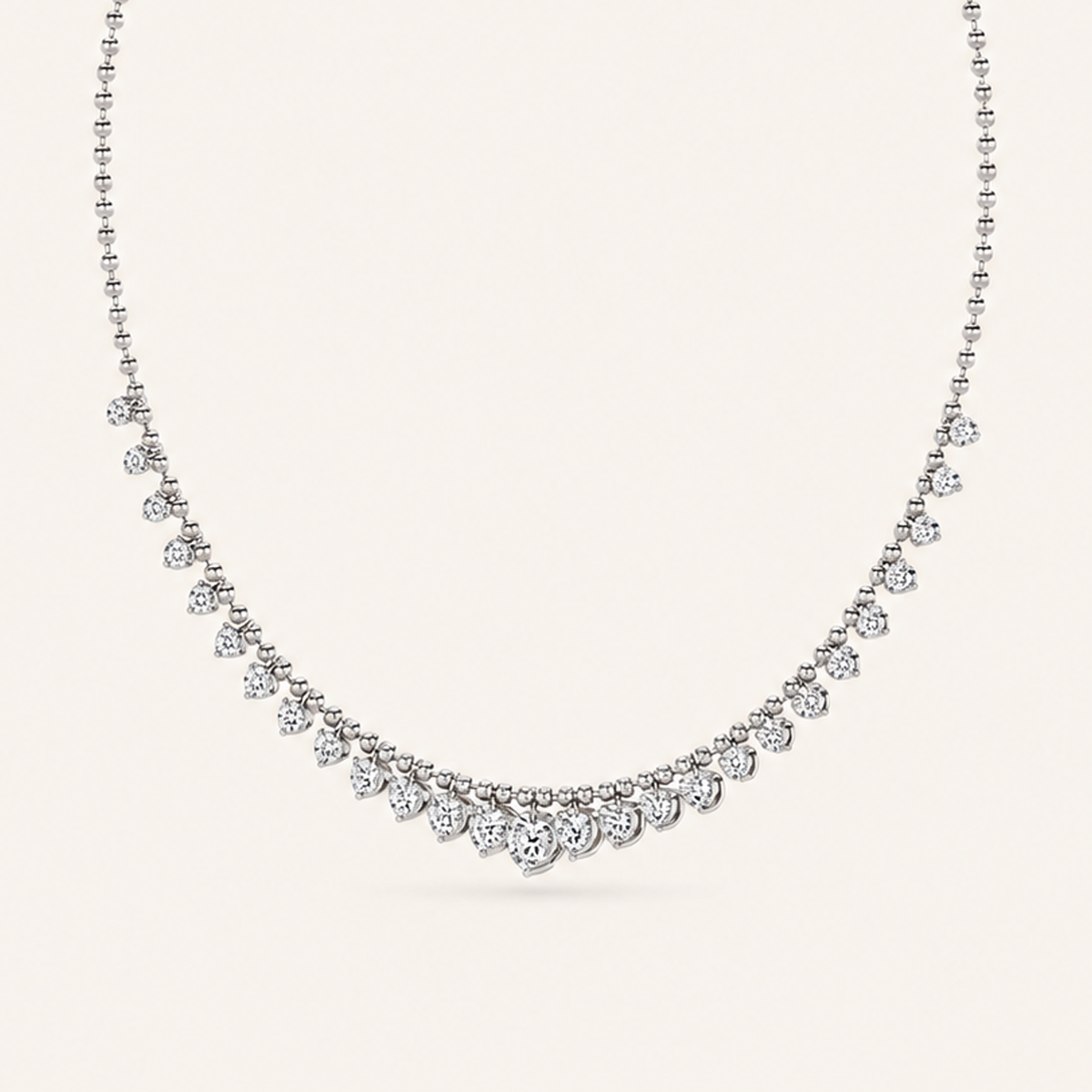 7CT Round Cut Lab Grown Diamond Tennis Necklace