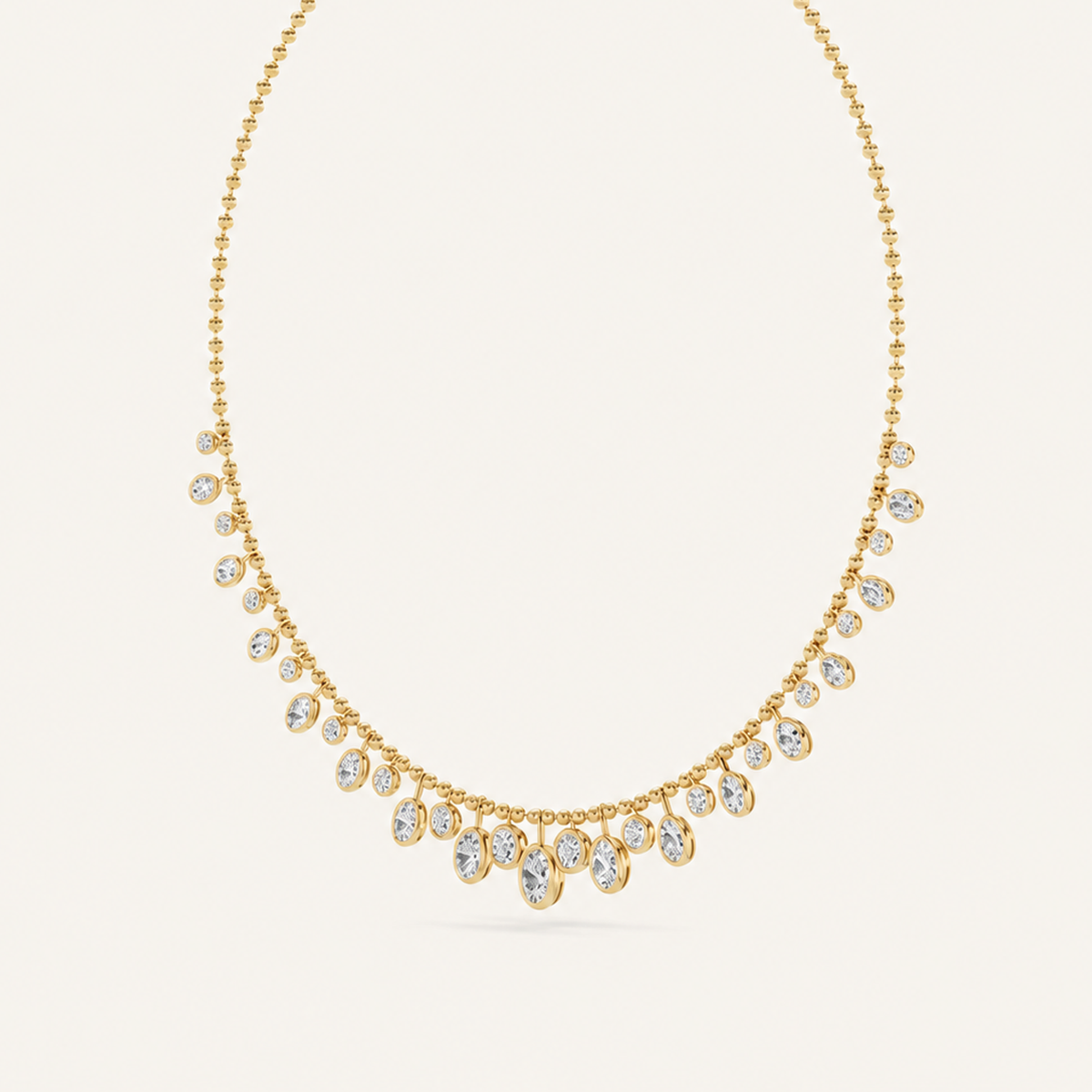 10CT Oval And Round Cut Lab Grown Diamond Pendant Necklace