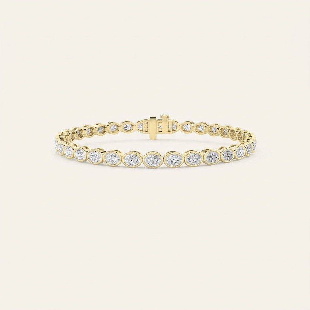 8CT Oval Cut Lab Grown Diamond Tennis Bracelet