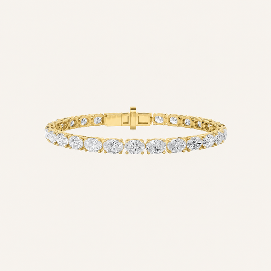 7CT Oval Cut Lab Grown Diamond Tennis Bracelet