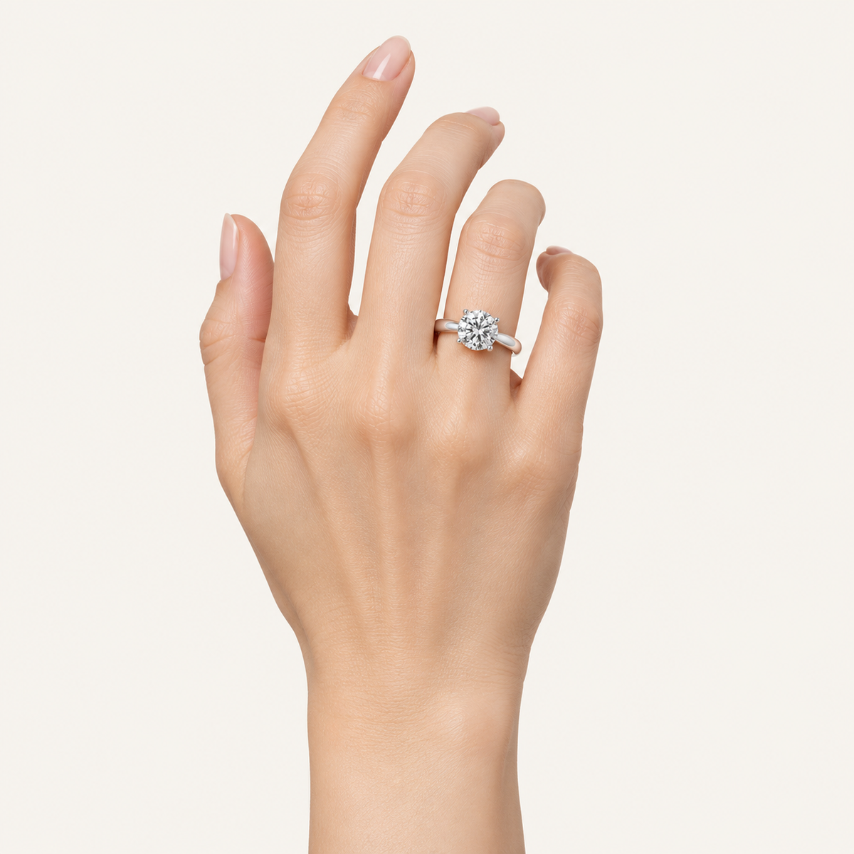 4CT Round Cut Lab Grown Diamond Solitaire Ring