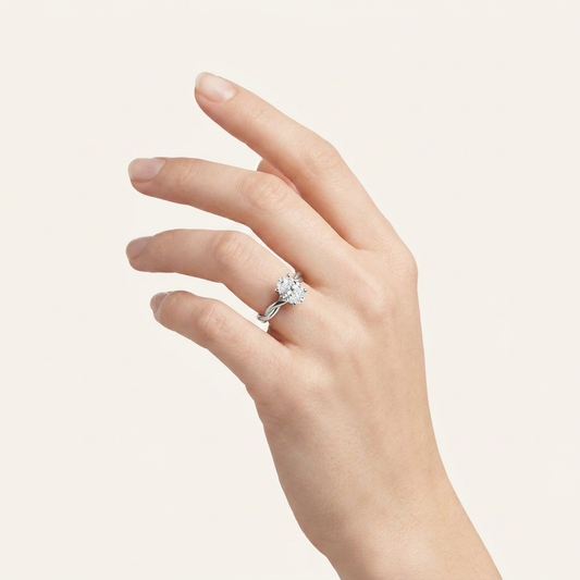 1CT Oval Cut Lab Grown Diamond Solitaire Ring