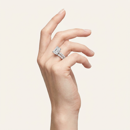 4.00CT Radiant Cut Lab Grown Diamond Bridal Set