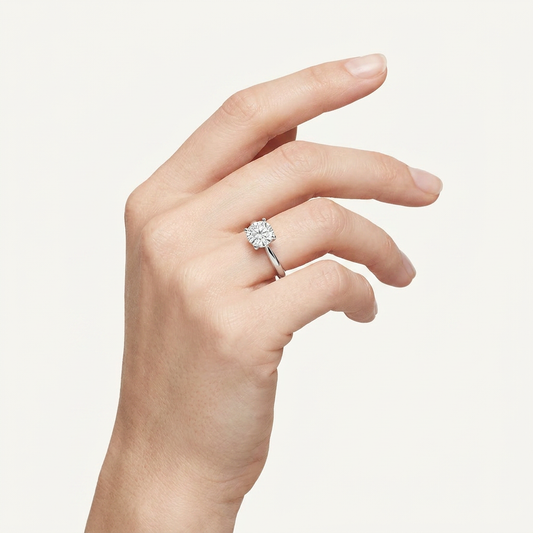 3CT Round Cut Lab Grown Diamond Solitaire Ring