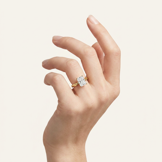 1CT Radiant Cut Lab Grown Diamond Solitaire Ring