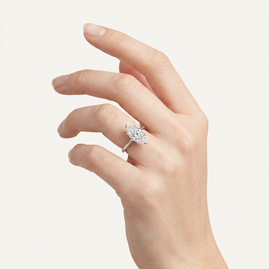 2CT Marquise Cut Lab Grown Diamond Solitaire Ring