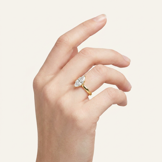 2CT Marquise Cut Lab Grown Diamond Solitaire Ring