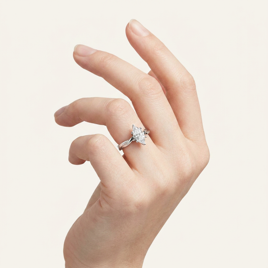 1.5CT Marquise Cut Lab Grown Diamond Solitaire Ring
