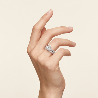 6.00CT Pear Cut Lab Grown Diamond Bridal Set