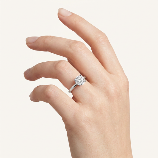 2CT Round Cut Lab Grown Diamond Solitaire Ring