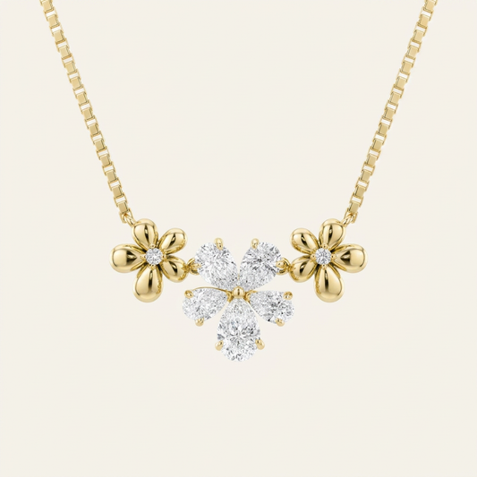2CT Pear Cut Lab Grown Diamond Pendant Necklace