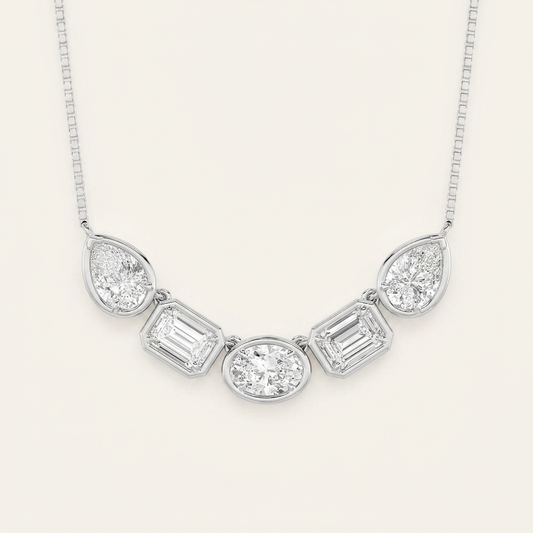 2.5CT Oval Lab Grown Diamond Pendant Necklace