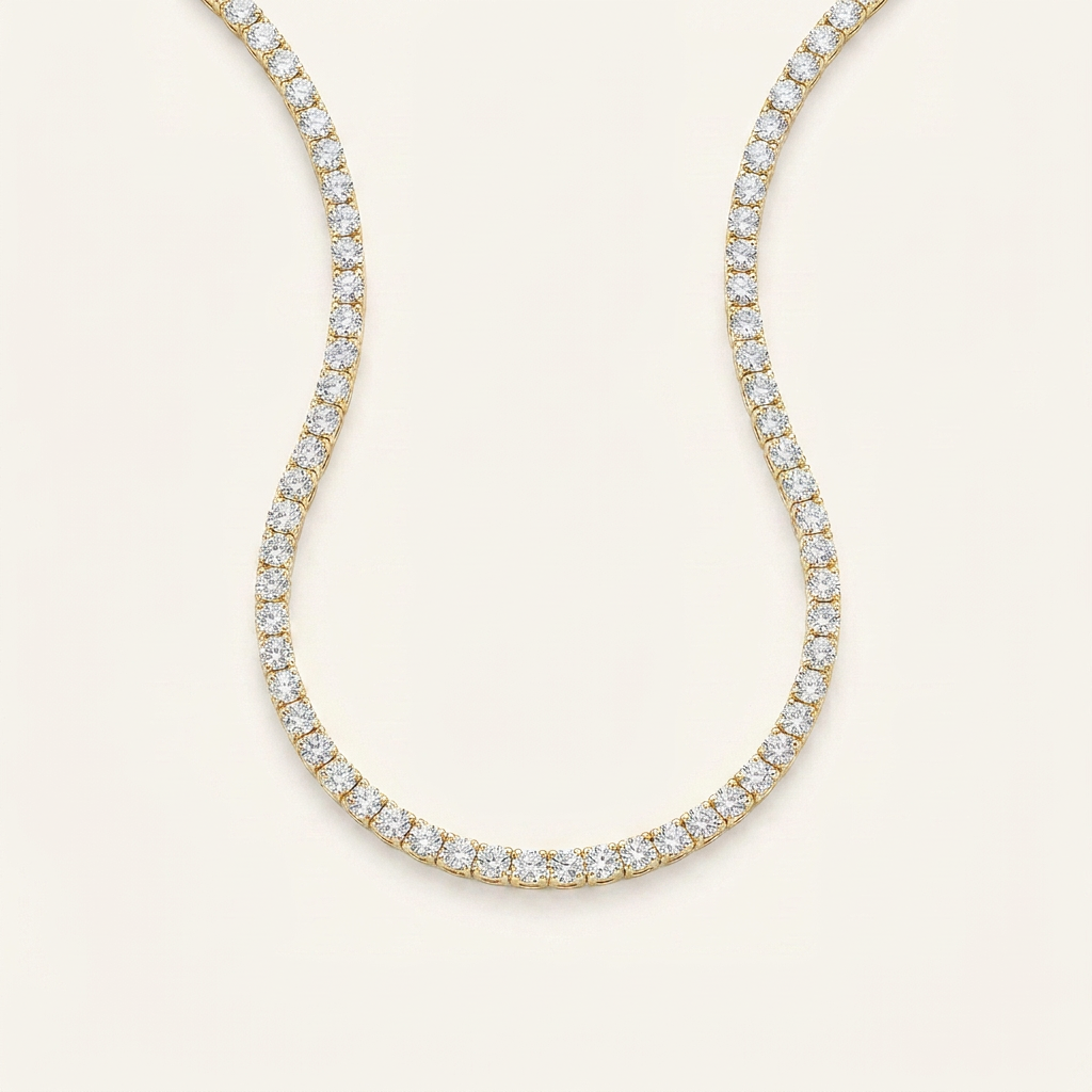 20CT Round Cut Lab Grown Diamond Tennis Necklace