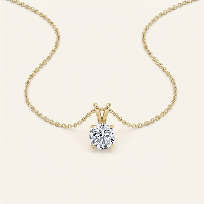 3CT Round Cut Lab Grown Diamond Pendant Necklace